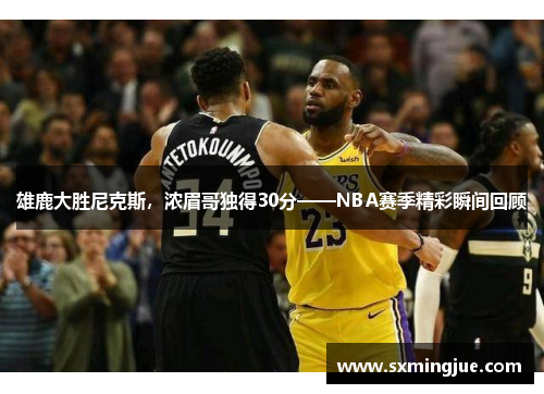 雄鹿大胜尼克斯，浓眉哥独得30分——NBA赛季精彩瞬间回顾