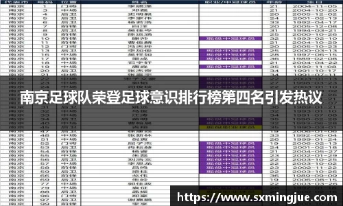 南京足球队荣登足球意识排行榜第四名引发热议